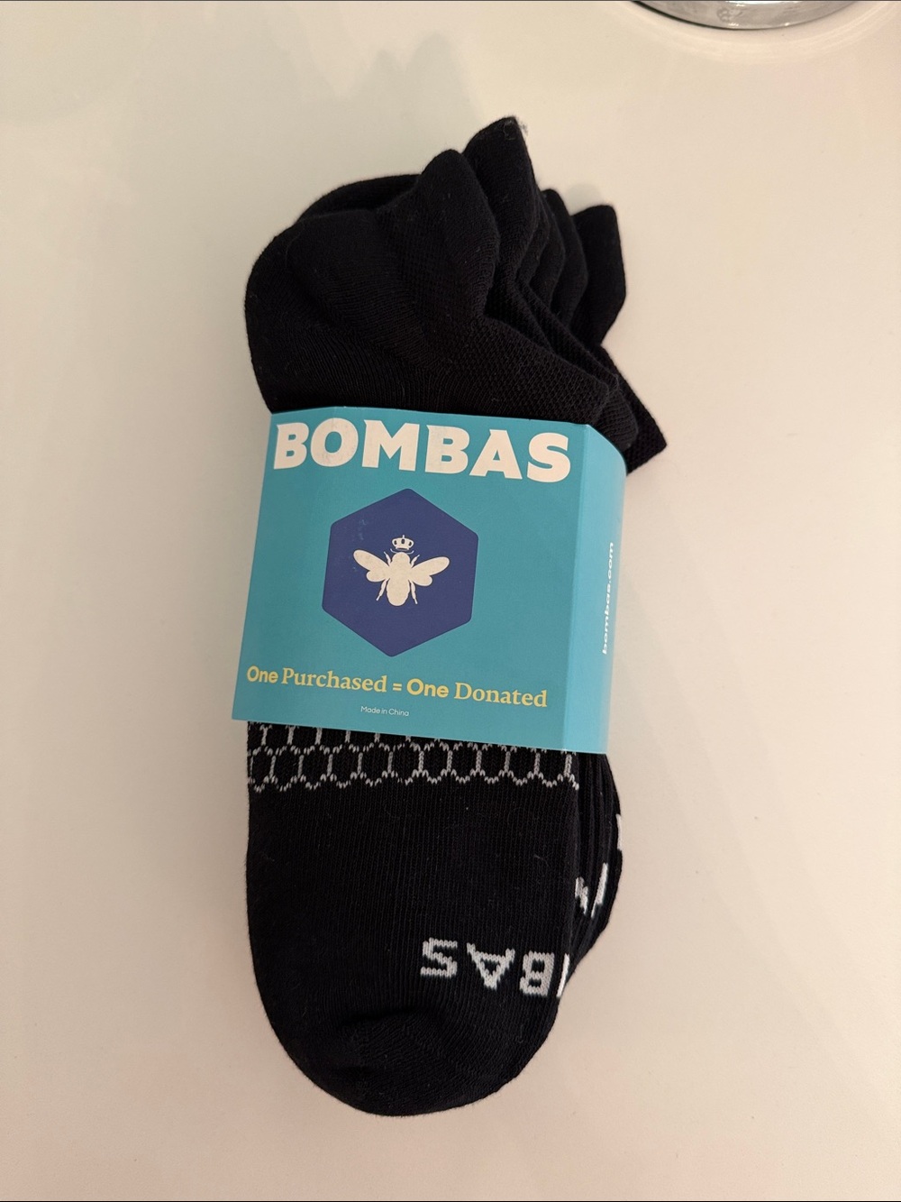 Bombas Men's Black ankle Socks - 3 Pack size large. NWT
